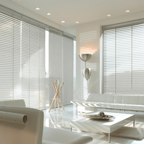 Aluminium venetian blinds in a bright Cape Town room