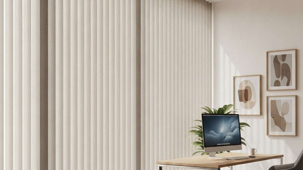 Vertical blinds on large windows in a bright modern Cape Town office